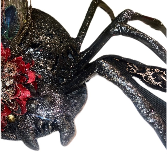 Glitz & Glam Black Spider Hat w/ Lace Wrap - Picture 5 of 13
